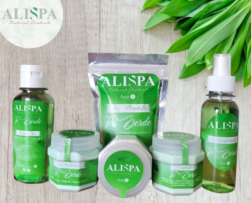 ALISPA kit baby te verde pedicure y manicure 6 pasos